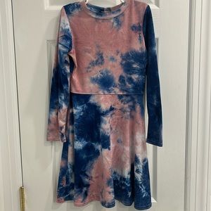 AQUA girls dress pink and blue tie dye.